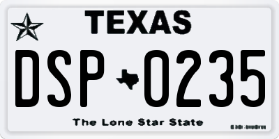 TX license plate DSP0235