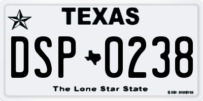TX license plate DSP0238