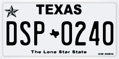 TX license plate DSP0240