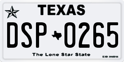 TX license plate DSP0265