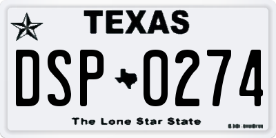 TX license plate DSP0274