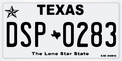TX license plate DSP0283
