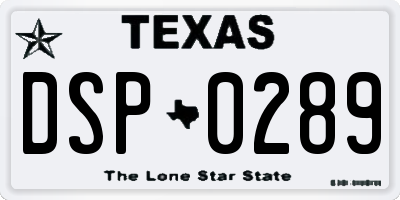 TX license plate DSP0289