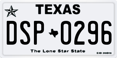 TX license plate DSP0296