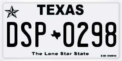 TX license plate DSP0298