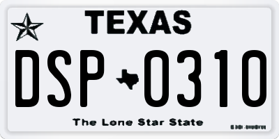 TX license plate DSP0310