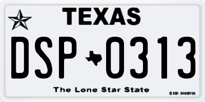 TX license plate DSP0313