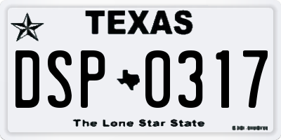 TX license plate DSP0317
