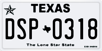 TX license plate DSP0318