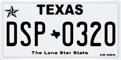 TX license plate DSP0320