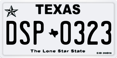 TX license plate DSP0323