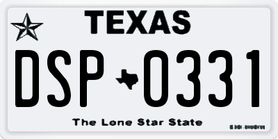 TX license plate DSP0331