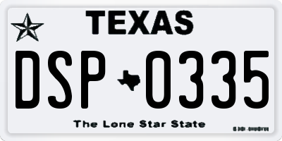 TX license plate DSP0335