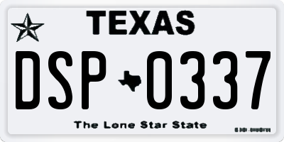 TX license plate DSP0337