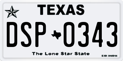 TX license plate DSP0343