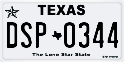 TX license plate DSP0344