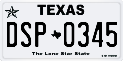 TX license plate DSP0345