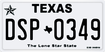 TX license plate DSP0349