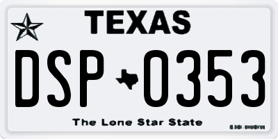TX license plate DSP0353
