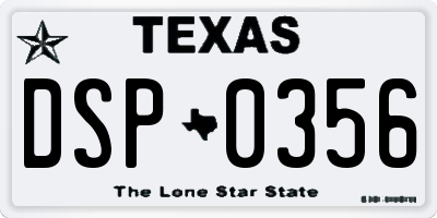 TX license plate DSP0356