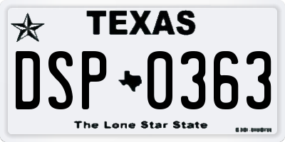 TX license plate DSP0363