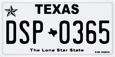 TX license plate DSP0365