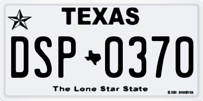 TX license plate DSP0370