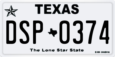 TX license plate DSP0374