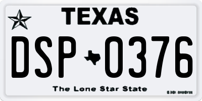 TX license plate DSP0376