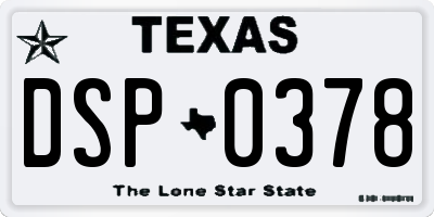 TX license plate DSP0378
