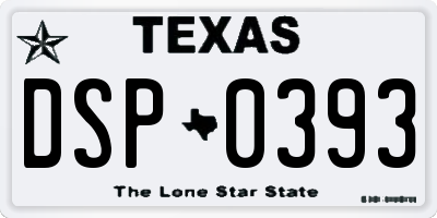 TX license plate DSP0393