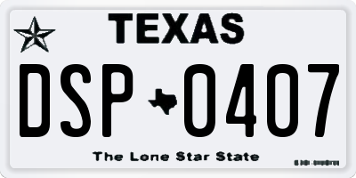 TX license plate DSP0407
