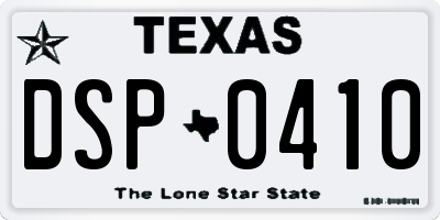 TX license plate DSP0410