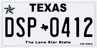 TX license plate DSP0412