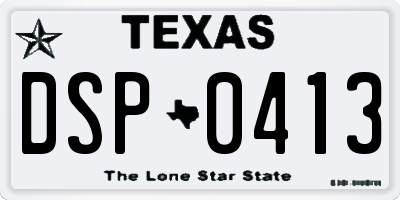 TX license plate DSP0413