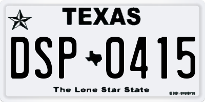TX license plate DSP0415