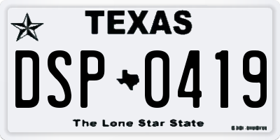 TX license plate DSP0419