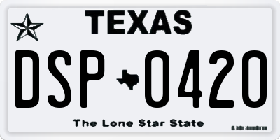 TX license plate DSP0420