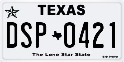 TX license plate DSP0421