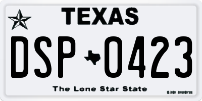 TX license plate DSP0423