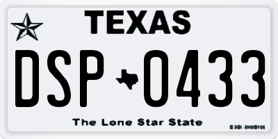 TX license plate DSP0433