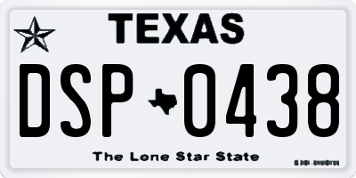 TX license plate DSP0438