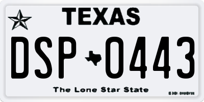 TX license plate DSP0443