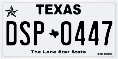 TX license plate DSP0447