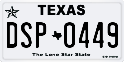 TX license plate DSP0449
