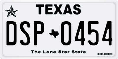 TX license plate DSP0454