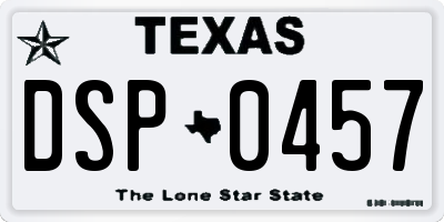 TX license plate DSP0457