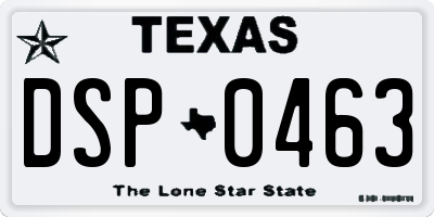 TX license plate DSP0463