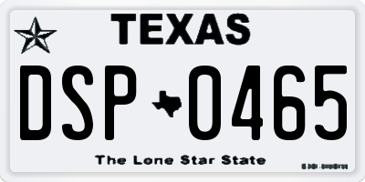 TX license plate DSP0465