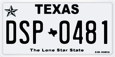 TX license plate DSP0481